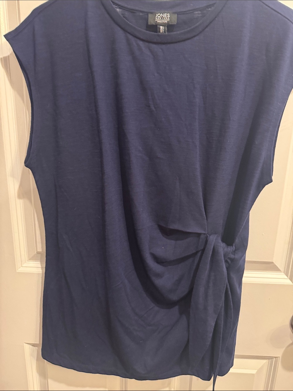Jones New York Navy Side-Knot Sleeveless Tank